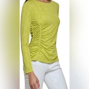 Women's Lime Green Ruched Top